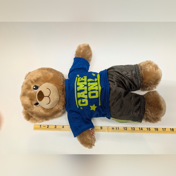 Build-A-Bear Brown Teddy with Blue and Green Shirt - Picture 3 of 5